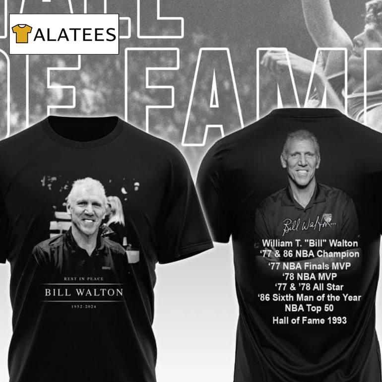 Bill Walton 1952-2024 Thank You For The Memories Print 2 Sided Shirt