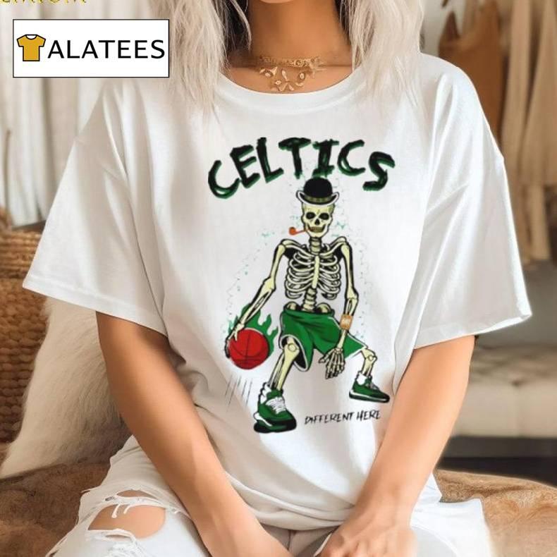 Boston Celtics Different Here Skeleton Shirt