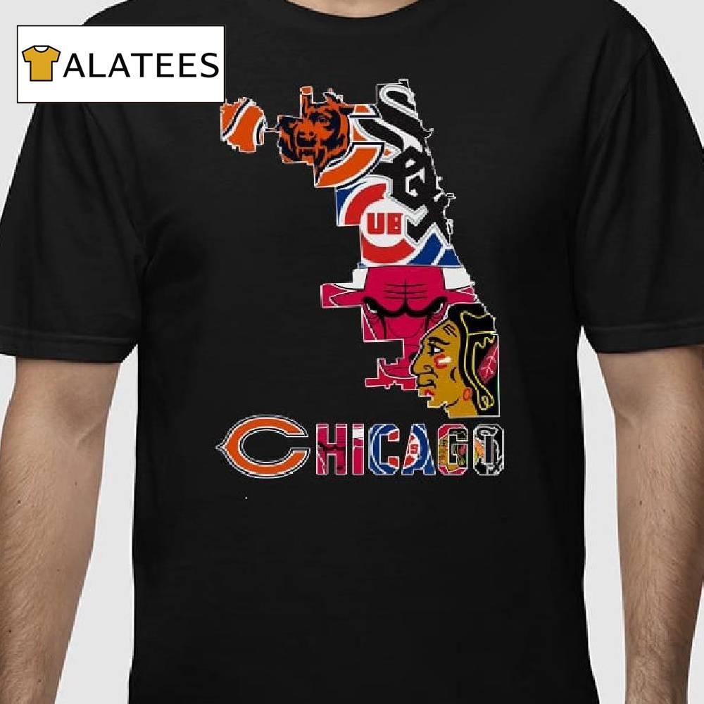 Chicago Map Sports Teams Logo Shirt