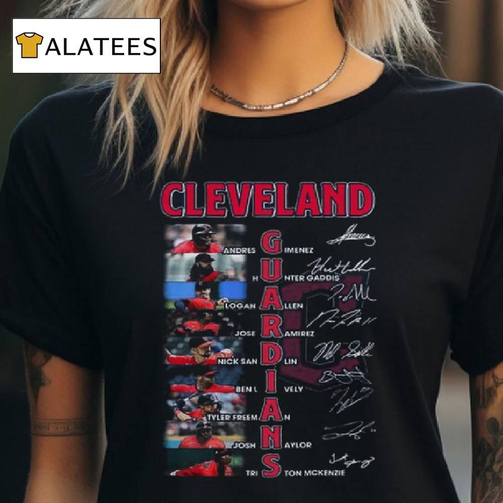 Mlb Cleveland Guardians Baseball 2024 Team Line Up Stars Signatures T Shirt