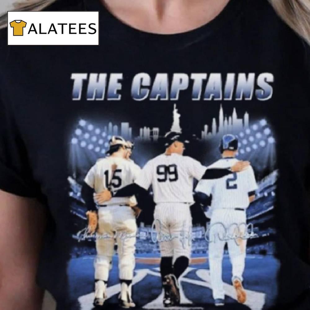 The Captains Derek Jeter Thurman Munson And Aaron Judge New York Yankees Signatures Shirt